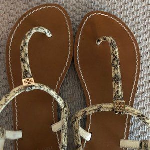 Tory Burch Thong Snake Skin Sandal size 7